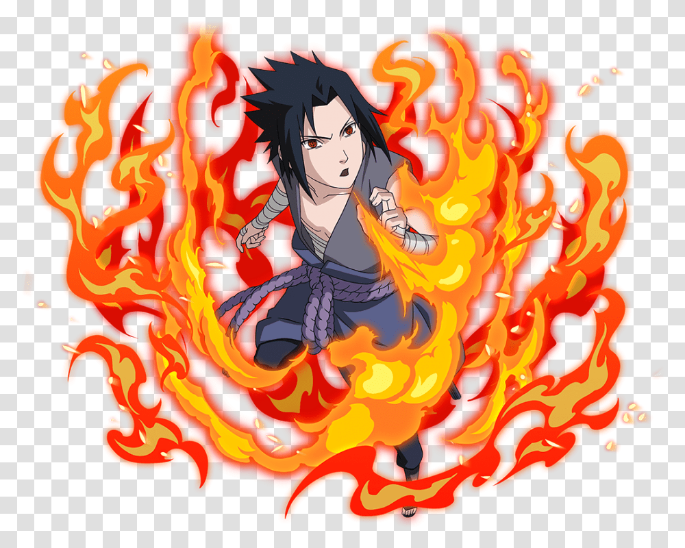 Download Hd 5 Sasuke Sasuke Uchiha Image Naruto Blazing Sasuke Fire, Flame, Leisure Activities, Art, Text Transparent Png