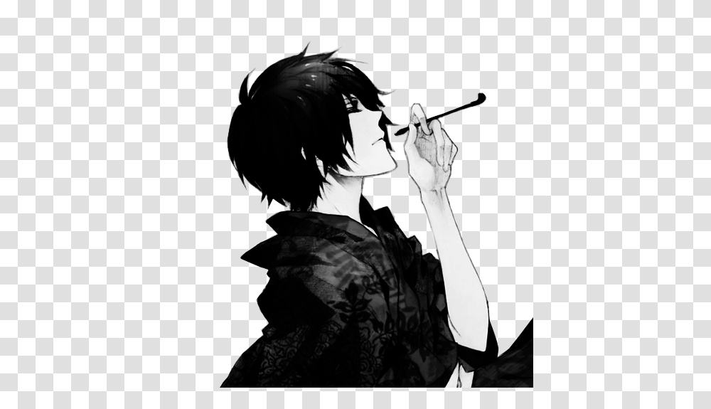 Download Hd 70 Images About Animemanga Black Anime Boy, Person, Costume, Smoke, Clothing Transparent Png