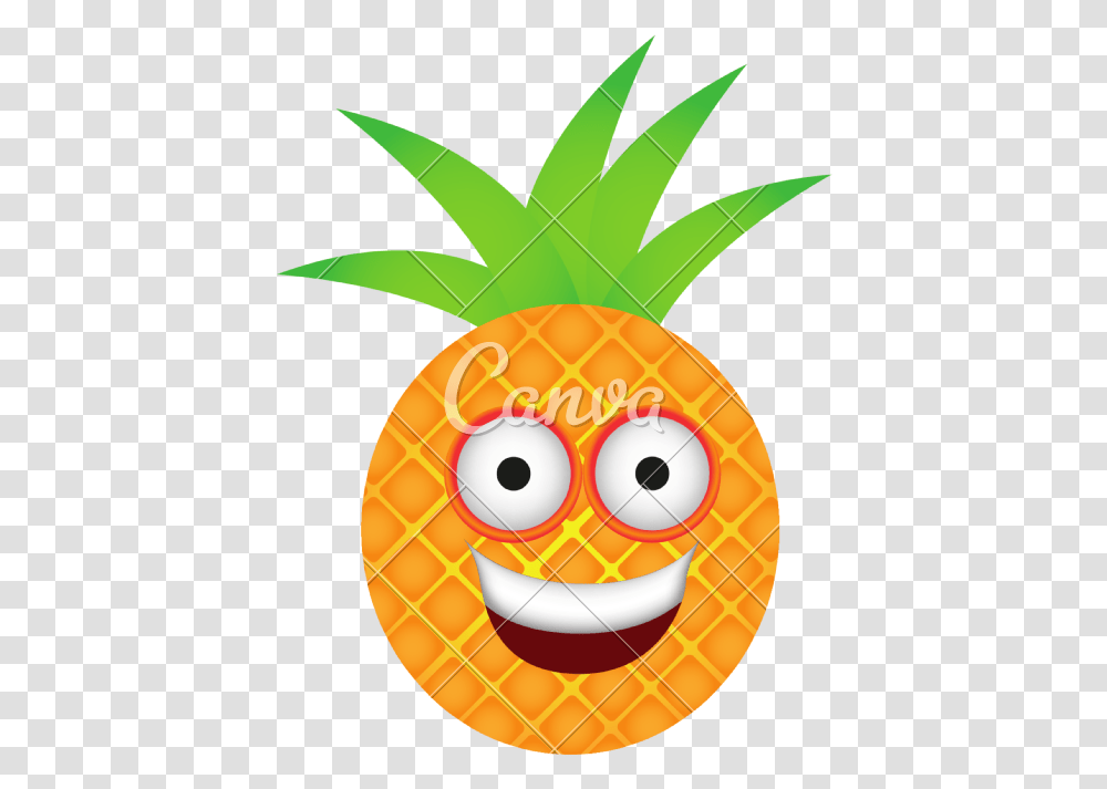 Download Hd 800 X 2 Cartoon Pineapple With Face Cartoon Pineapple With Face, Plant, Fruit, Food Transparent Png