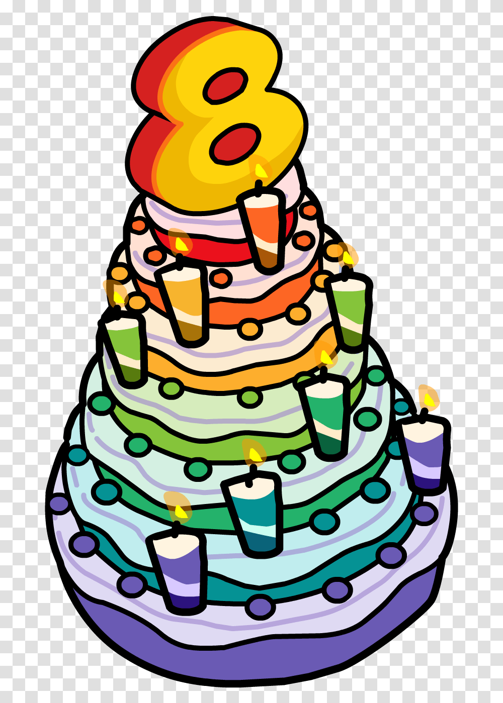 Download Hd 8th Anniversary Party Cake Birthday Cake 8 8 Birthday Cake, Dessert, Food Transparent Png