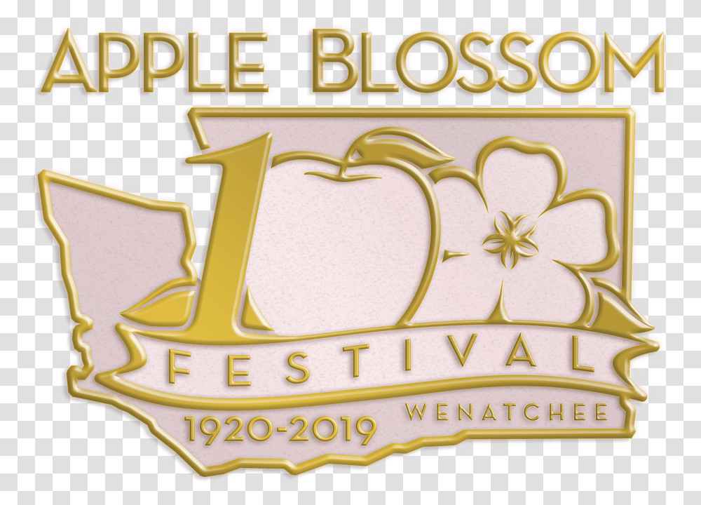 Download Hd Abf 100 Year Logo Fin Apple Blossom Parade Drawings, Label, Text, Birthday Cake, Dessert Transparent Png