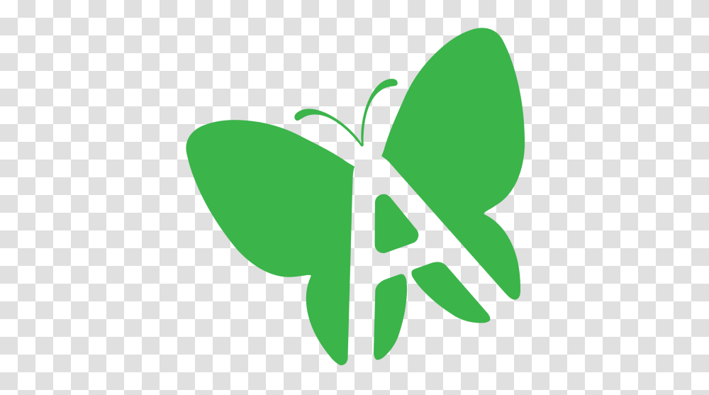 Download Hd About Awareity Butterfly Logo Tilt Green Net Incects Logo, Leaf, Plant, Symbol, Trademark Transparent Png