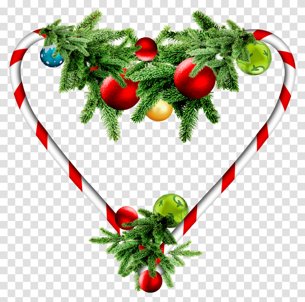 Download Hd Adornos Con Corazn Para Navidad Christmas Adorno Navidad Fondo Transparente, Plant, Tree, Wreath, Ornament Transparent Png