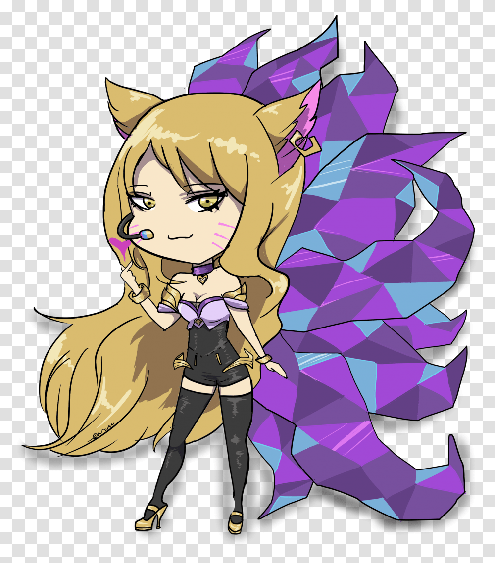 Download Hd Ahri Sticker Fictional Character, Manga, Comics, Book, Graphics Transparent Png