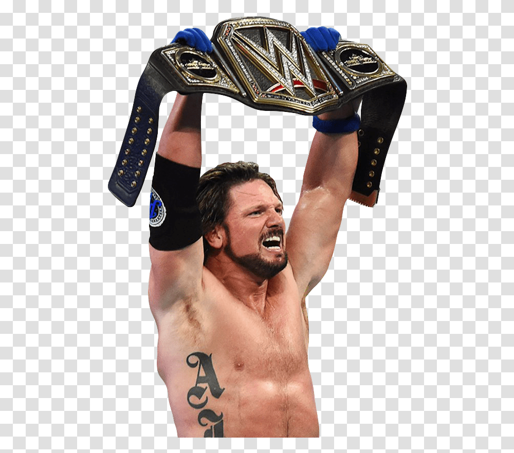 Download Hd Aj Styles Wwe Champion Wwe Aj Styles New, Person, Human, Sport, Skin Transparent Png