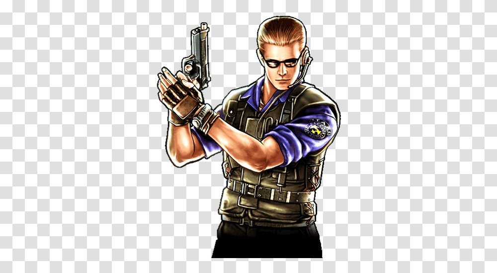 Download Hd Albert Wesker Resident Evil Game Art Resident Evil Artwork Albert Wesker, Person, Weapon, Clothing, Gun Transparent Png