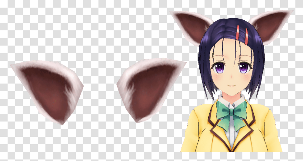 Download Hd Anime Cat Ears Banner Cat Anime Ears, Manga, Comics, Book, Person Transparent Png