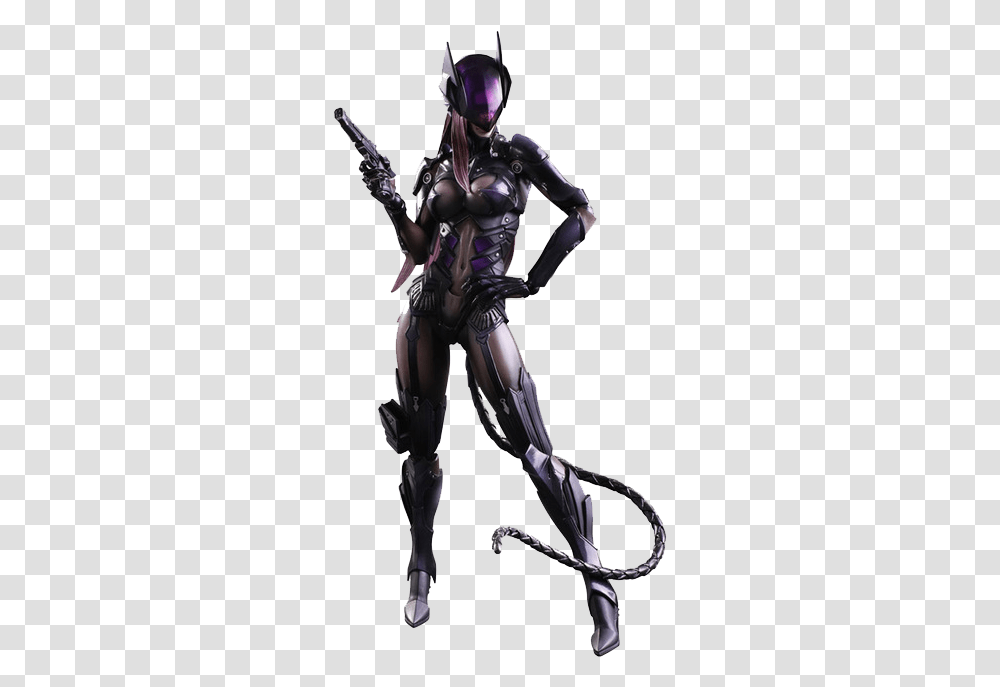 Download Hd Anime Catwoman Image Nicepngcom Play Arts Kai Variant Catwoman, Costume, Person, Female, Helmet Transparent Png