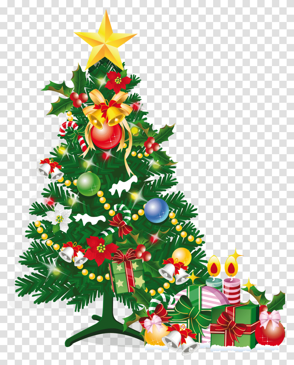 Download Hd Arbol De Navidad Vector Christmas Tree Gif, Ornament, Plant, Star Symbol Transparent Png