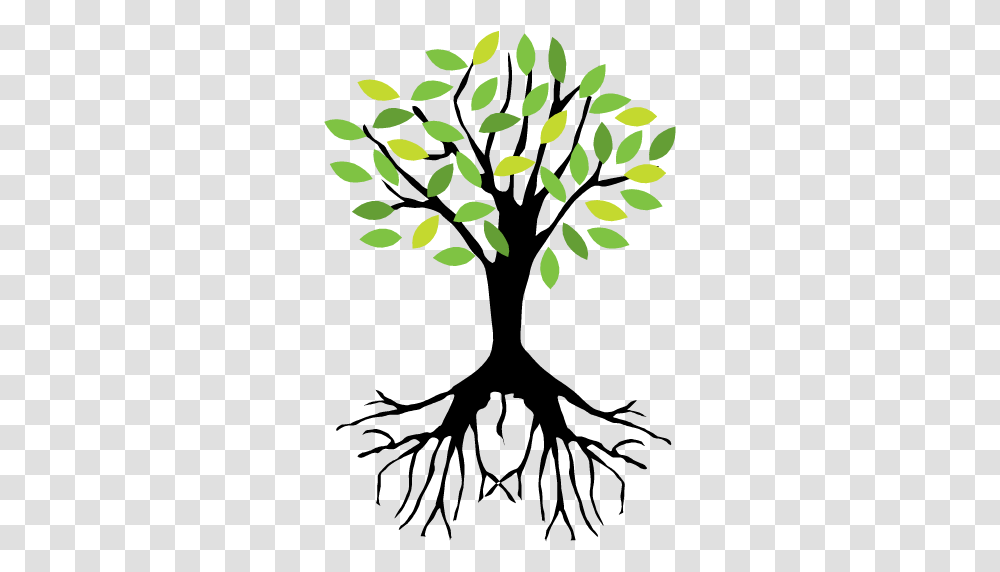 Download Hd Art Tree With Roots, Plant, Flower, Blossom Transparent Png