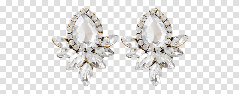 Download Hd Artificial Crystal Rhinestone Water Drop Earrings, Accessories, Accessory, Jewelry, Diamond Transparent Png