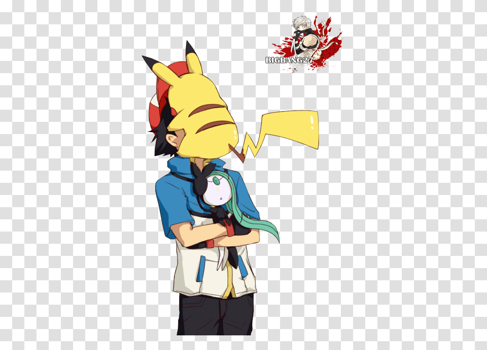Download Hd Ash And Pikachu Pokemon Render By Bigbang27 Ash Pokemon Render, Person, Human, Poster, Advertisement Transparent Png