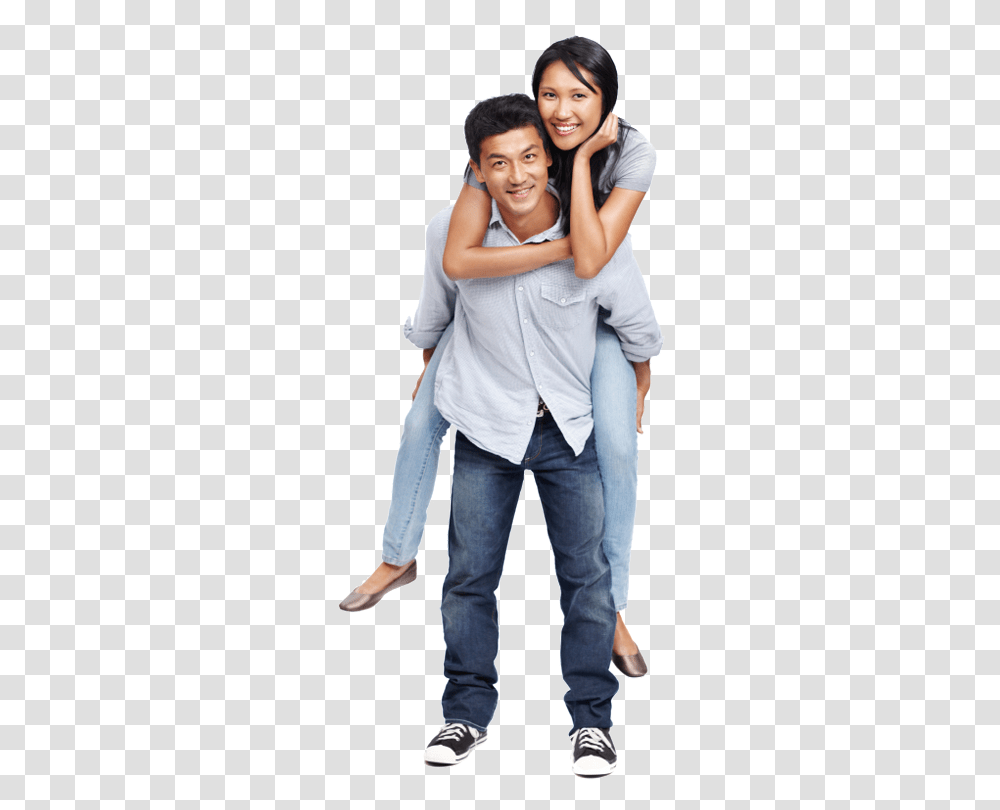 Download Hd Asian Couple Couples In, Clothing, Pants, Person, Jeans Transparent Png