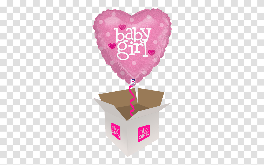 Download Hd Baby Girl Pink Hearts Balloon, Text, Purple, Paper Transparent Png