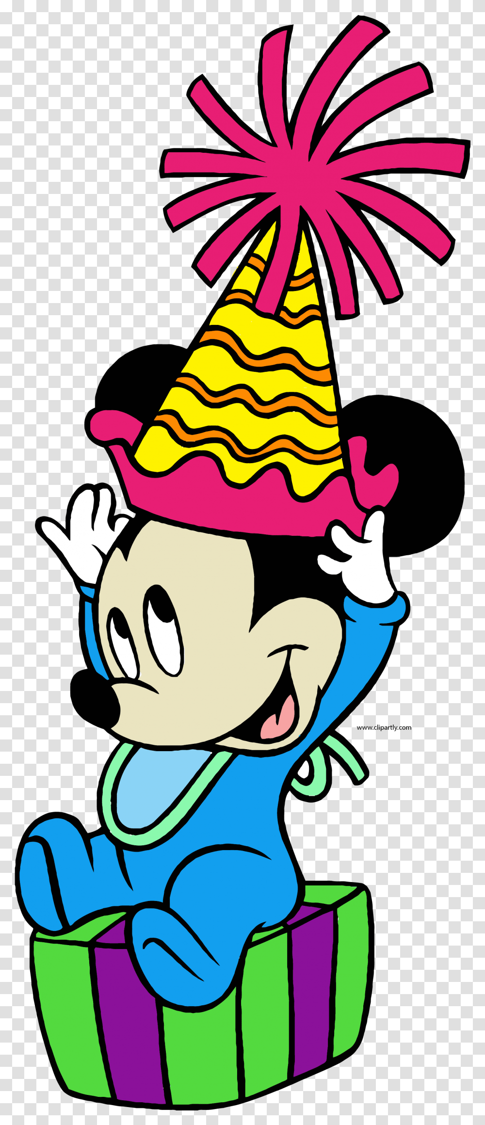 Download Hd Baby Mickey Party Hat Suprise Clipart Baby Mickey Mouse Baby Happy Birthday, Clothing Transparent Png