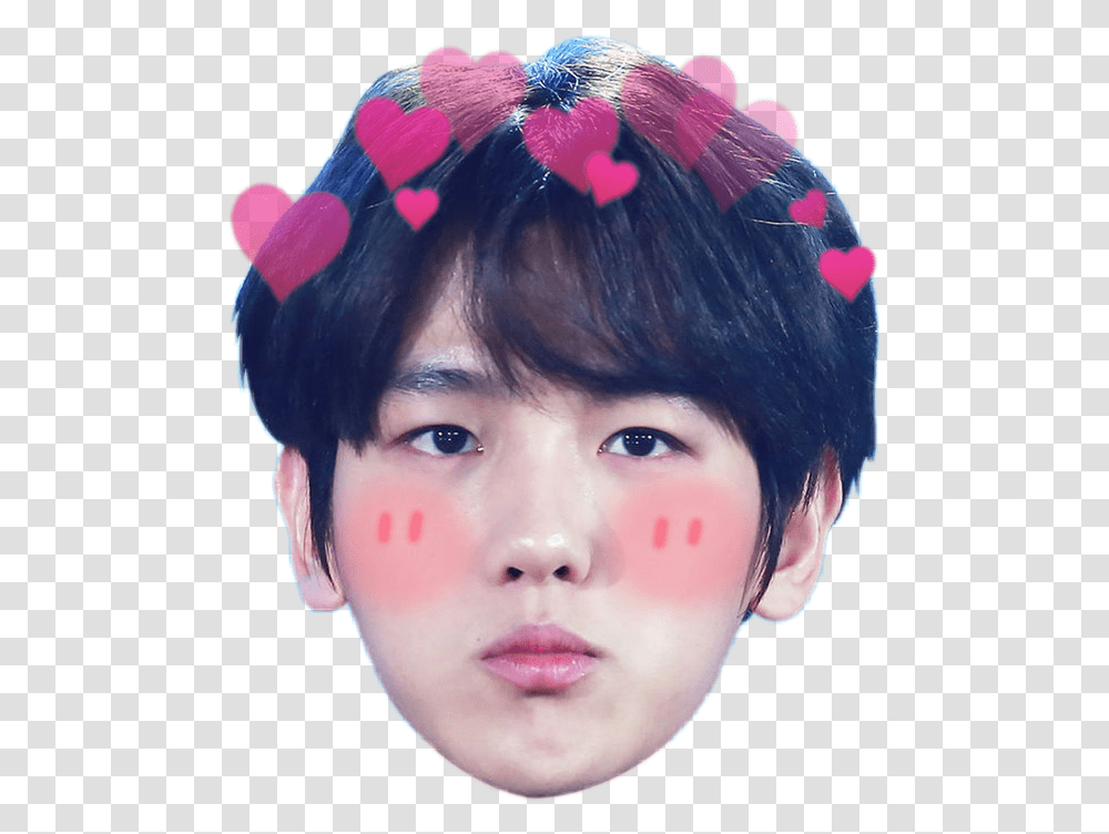 Download Hd Baekhyun Exo 04 Cute Heart Face Sweet Light Love Baekhyun Face, Person, Human, Head, Portrait Transparent Png