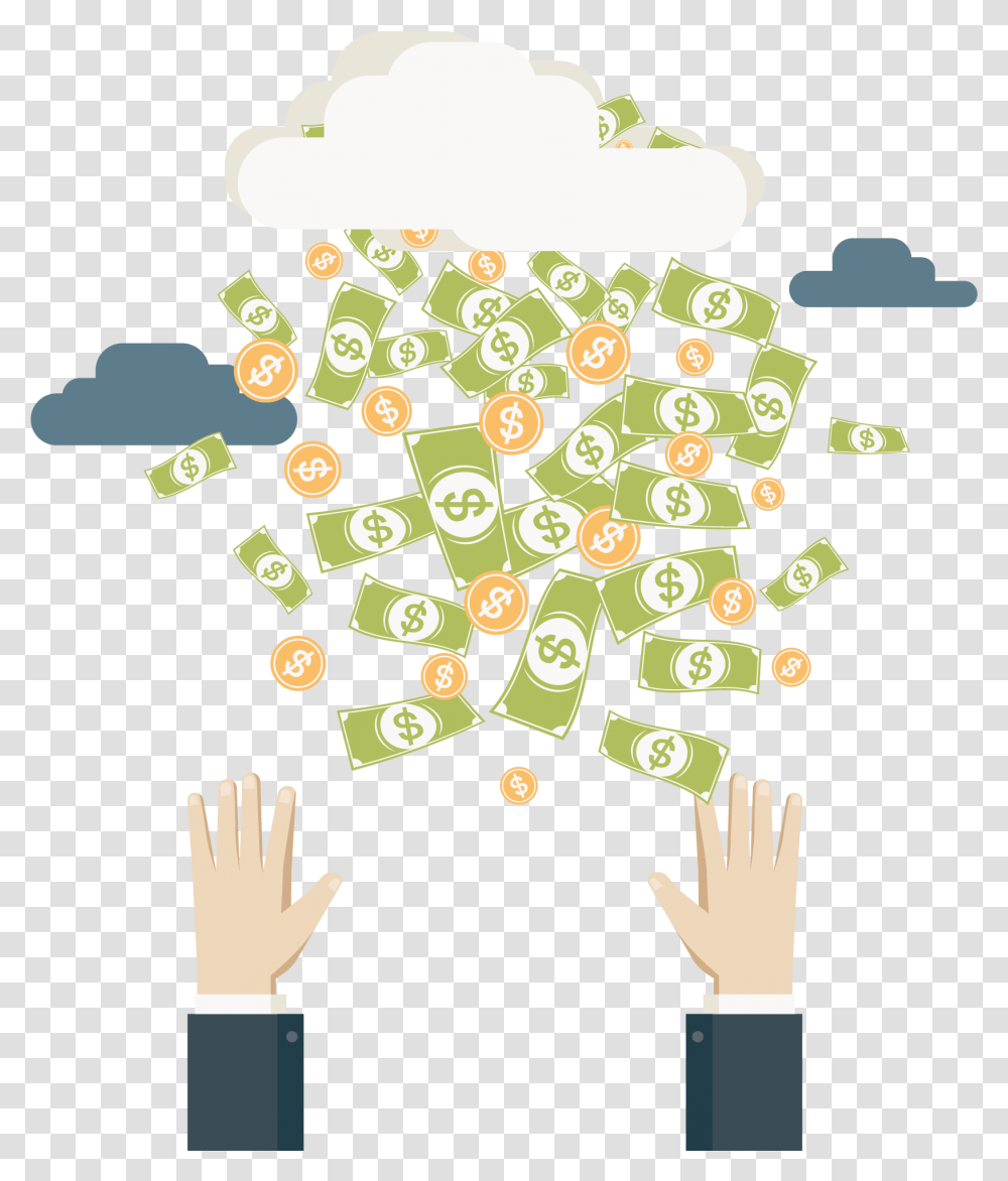 Download Hd Banknote Currency Euclidean Vector Money Raining Money Cloud, Art, Graphics, Network, Spiral Transparent Png