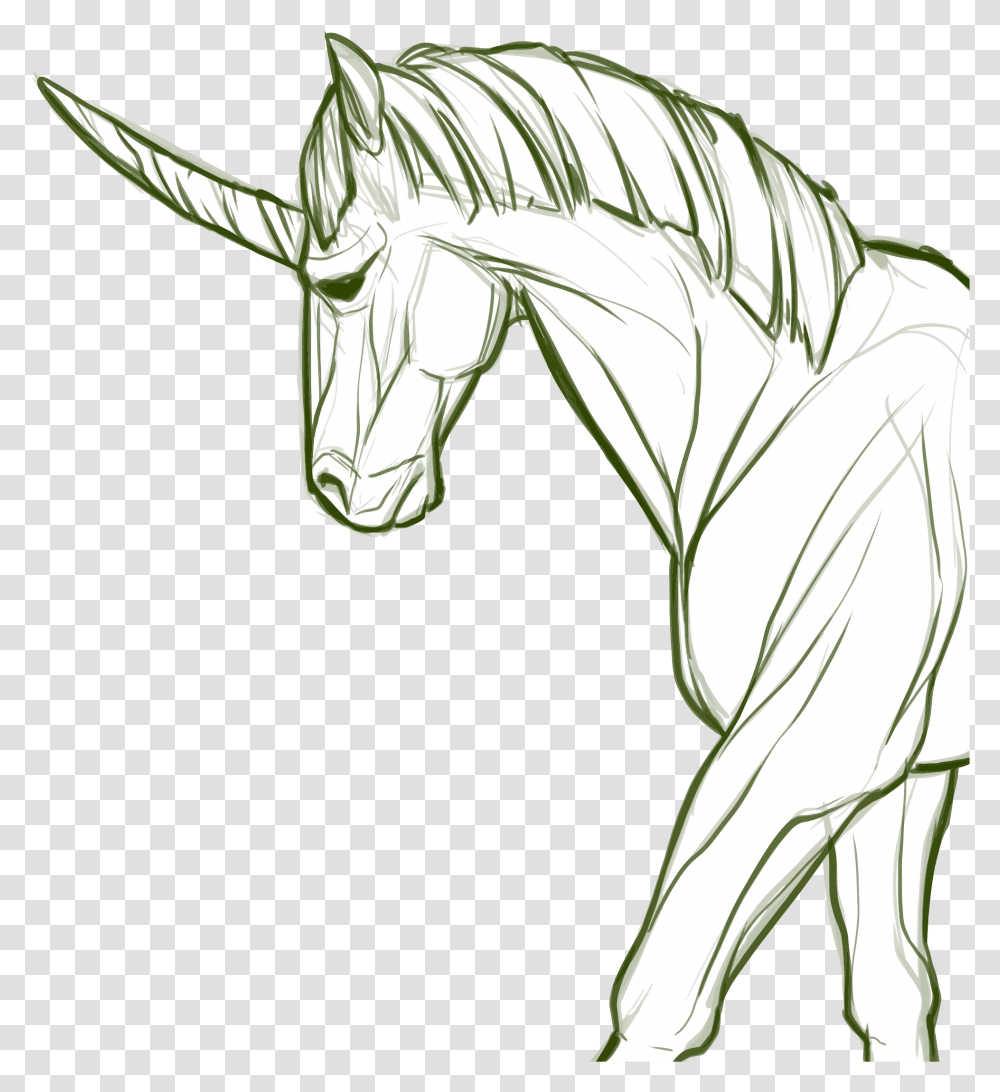 Download Hd Big Image Unicornio Dibujo A Lapiz Line Art, Zebra, Mammal, Animal, Drawing Transparent Png