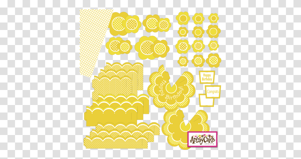 Download Hd Birthday Banner Yellow With Dots Portable Language, Rug, Pac Man, Peeps, Diwali Transparent Png