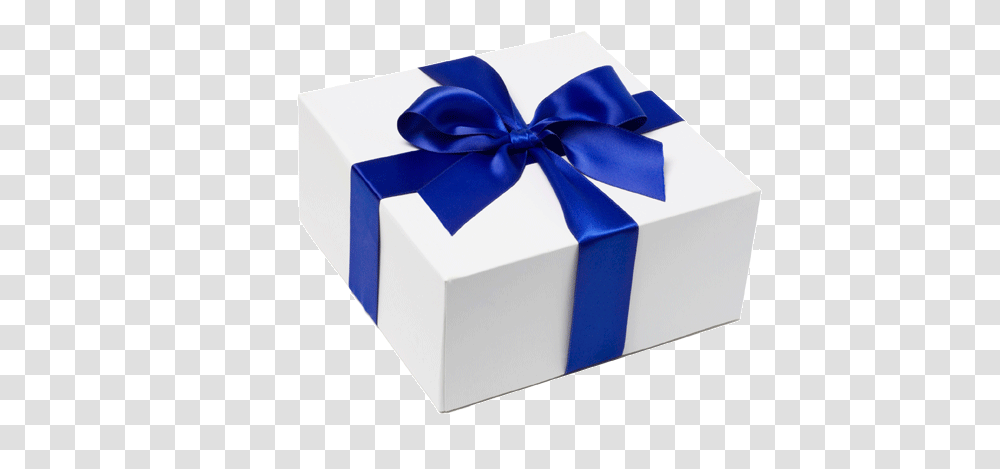 Download Hd Birthday Present Background Blue White Gift Box Transparent Png