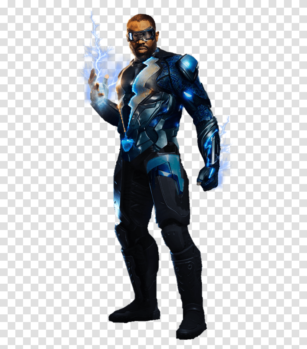 Download Hd Black Lightning Cw Background By Black Lighting, Costume, Person, Sunglasses, Clothing Transparent Png