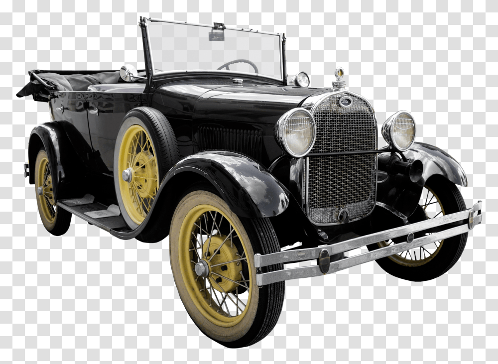 Download Hd Black Oldtimer Model T Ford Black Background, Car, Vehicle, Transportation, Automobile Transparent Png