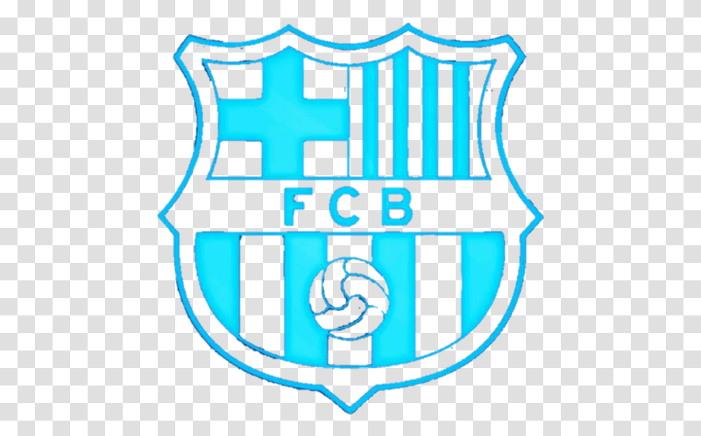 Download Hd Blue Fcb Logo 2 By Samantha Fc Barcelona Logo White, Symbol, Trademark, Emblem, Badge Transparent Png