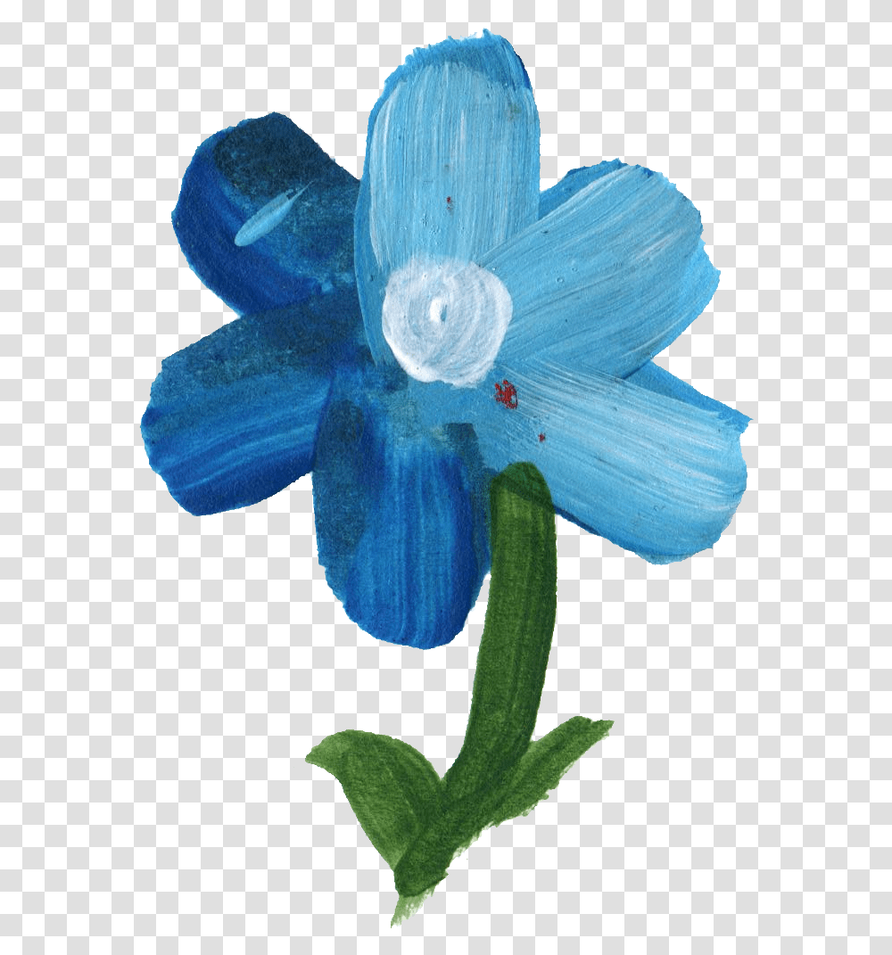 Download Hd Blue Flower Blue Flower Artificial Flower, Plant, Petal, Geranium, Anemone Transparent Png