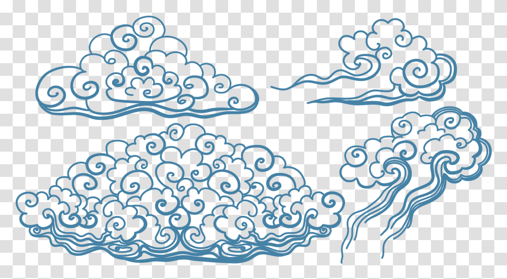 Download Hd Blue Tattoo Art Vector Japanese Cloud Illustration, Pattern, Graphics, Floral Design, Rug Transparent Png