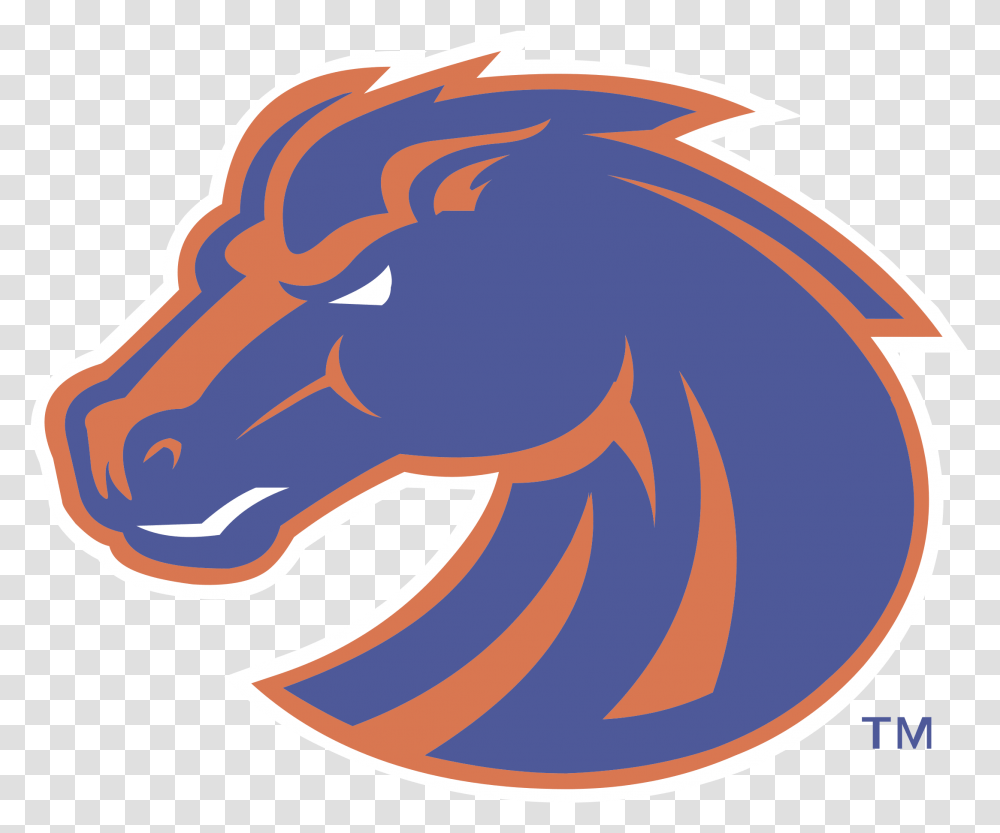 Download Hd Boise State Broncos Logo Boise State Broncos Football, Dragon, Label, Text, Art Transparent Png