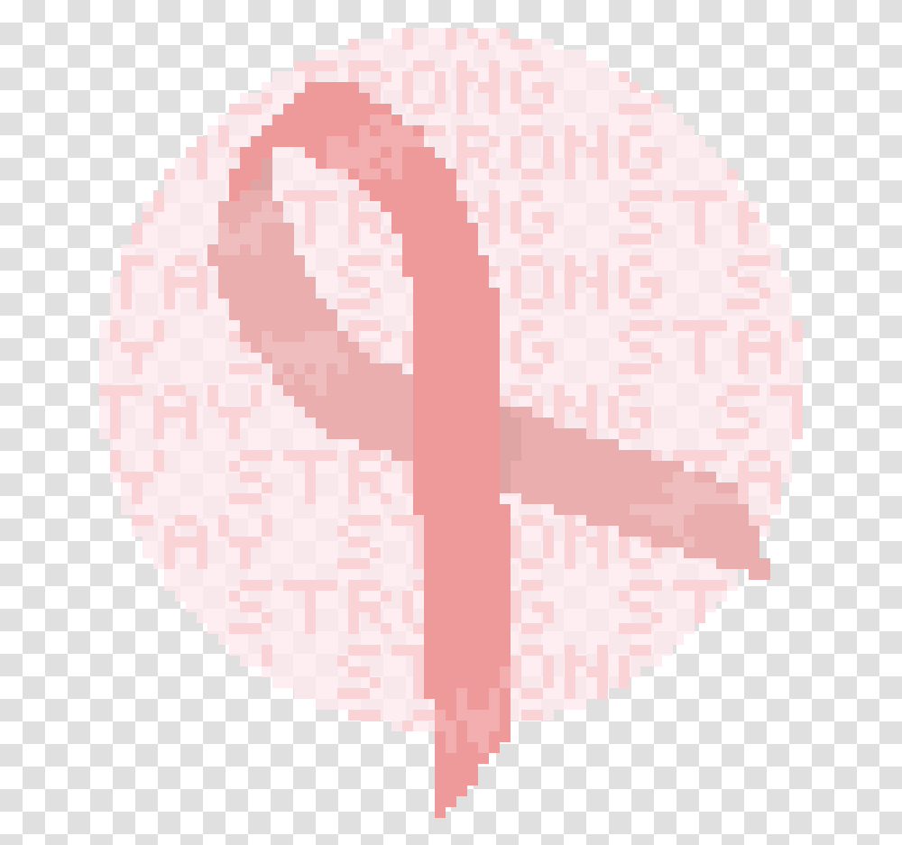 Download Hd Breast Cancer Awareness Ribbon Face With Tears Pixel Art, Rug, Sweets, Food, Confectionery Transparent Png