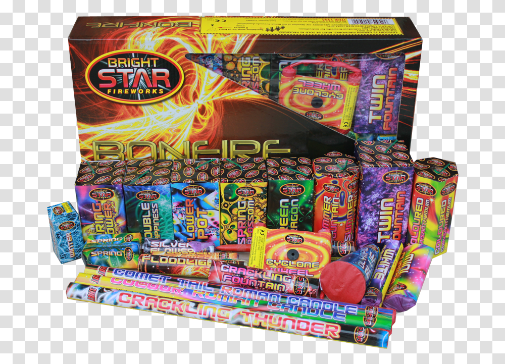 Download Hd Bright Star Fireworks Selection Boxes Bright Star Fireworks Selection Boxes, Food, Candy, Arcade Game Machine Transparent Png