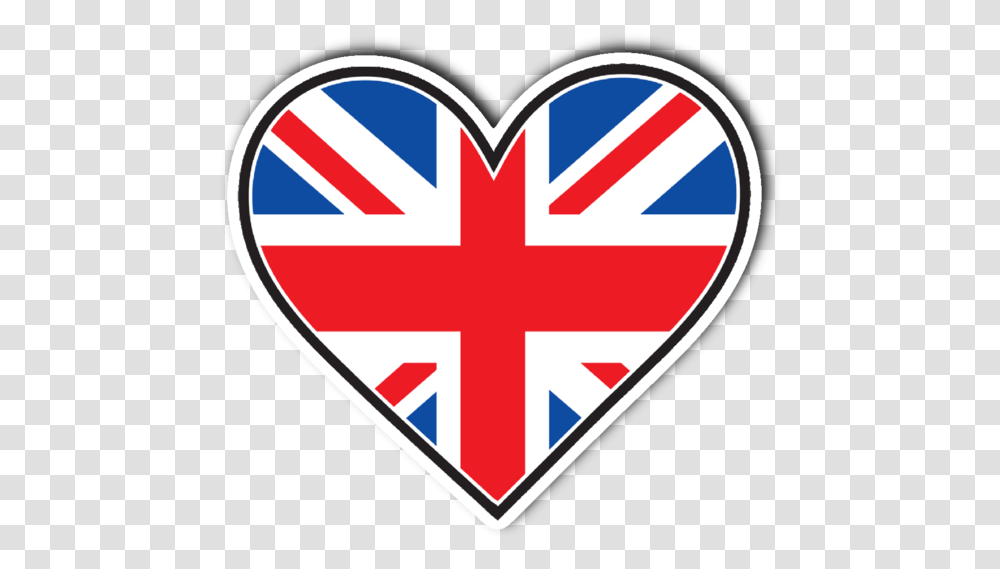 Download Hd British Flag Union Jack British Flag Heart, First Aid, Label, Text, Symbol Transparent Png