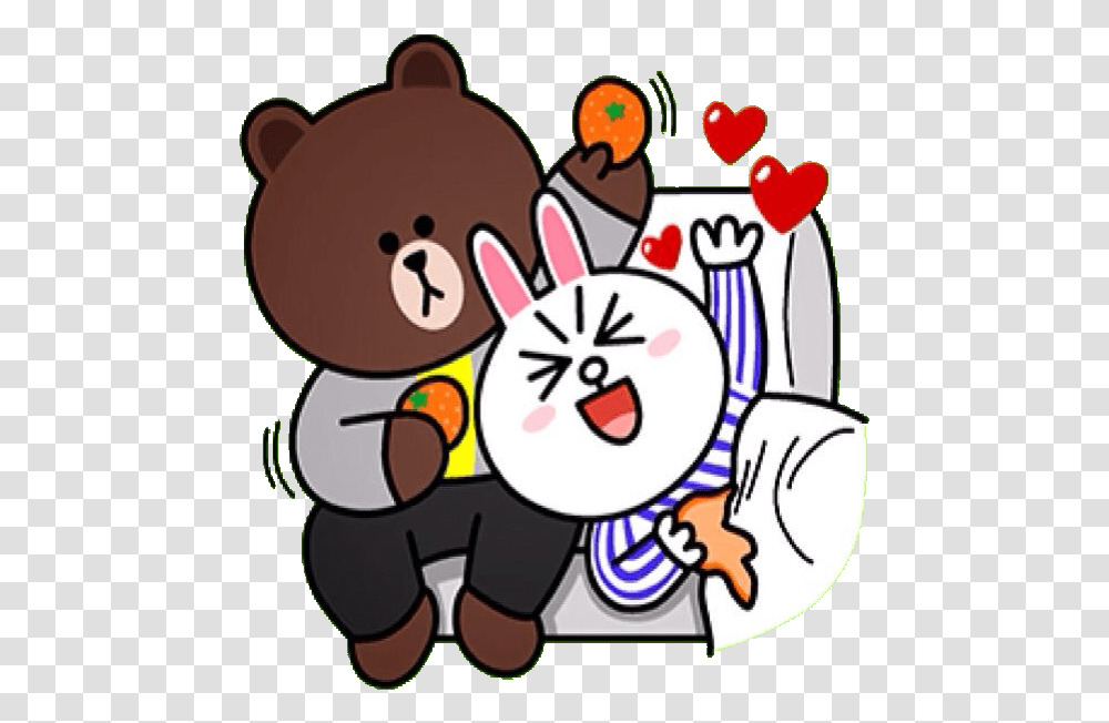 Download Hd Browns Love Story Line Cony And Brown Bear Gif, Graphics, Art, Text, Photography Transparent Png