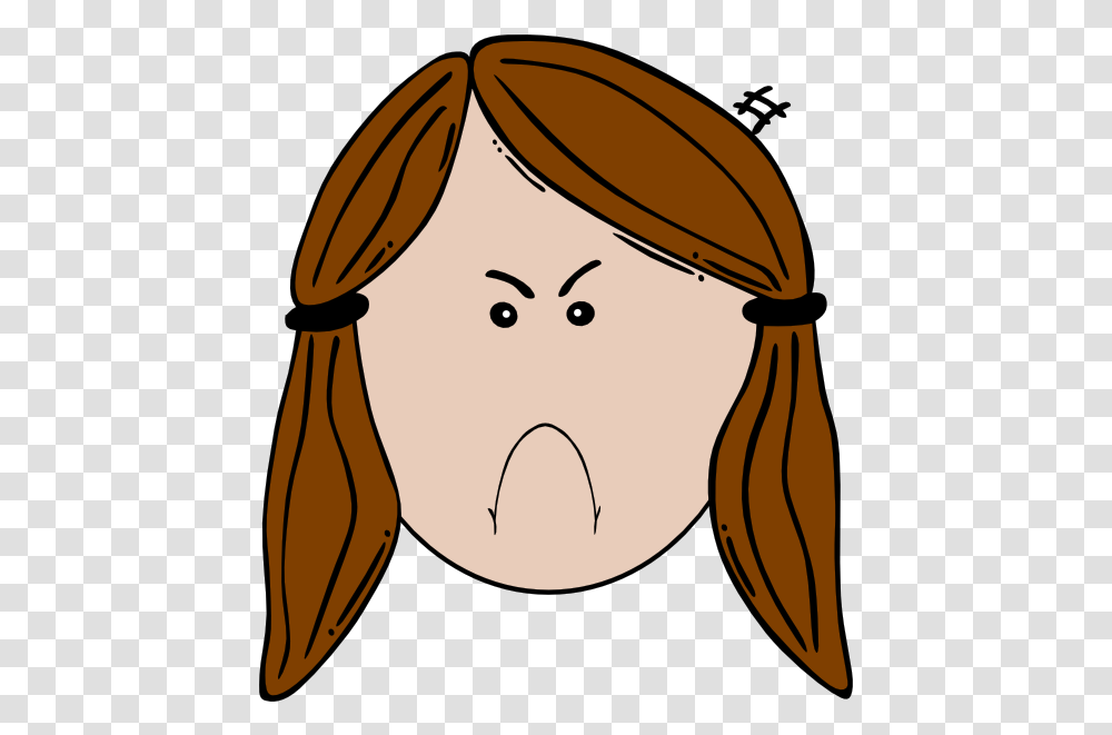 Download Hd Brunette Clipart Smiley Face Girl Sad Girl Cartoon Girl Face, Drawing, Doodle, Sketch, Seed Transparent Png