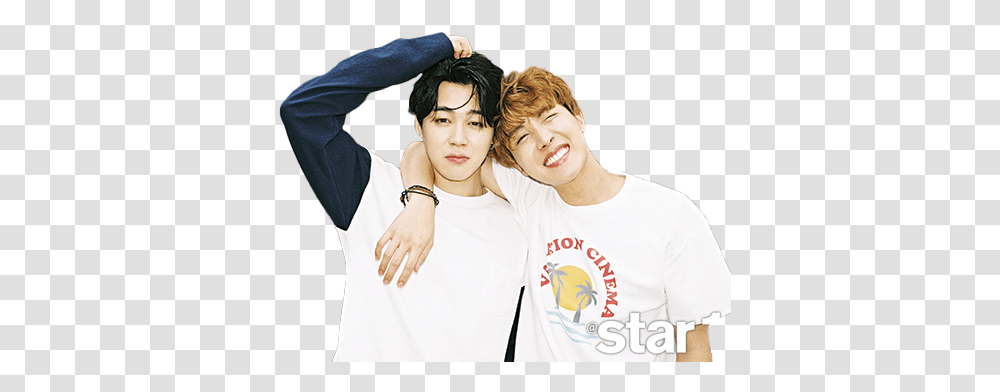Download Hd Bts Jimin And Jhope Image Bts Star 1 Bts Magazine Star 1, Clothing, Person, Sleeve, Face Transparent Png