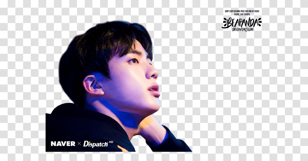 Download Hd Bts Jin And Kpop Image Bts Naver X Dispatch Jin Love Yourself Her, Person, Human, Finger, Mouth Transparent Png