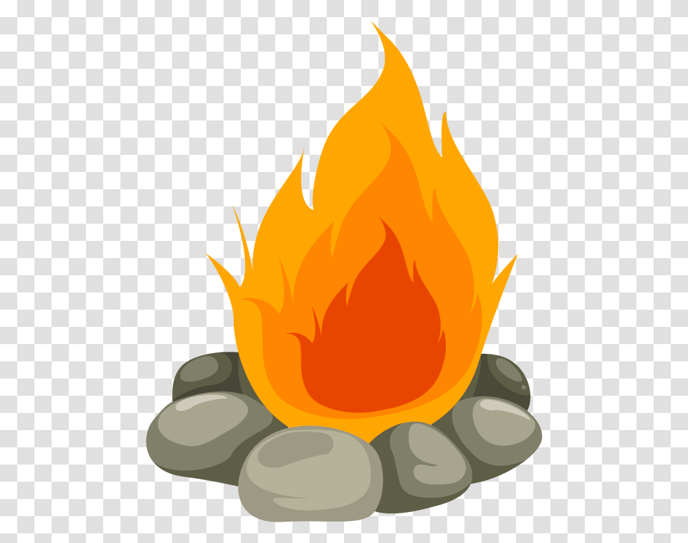 Download Hd Cartoon Fire Campfire, Flame, Bonfire Transparent Png