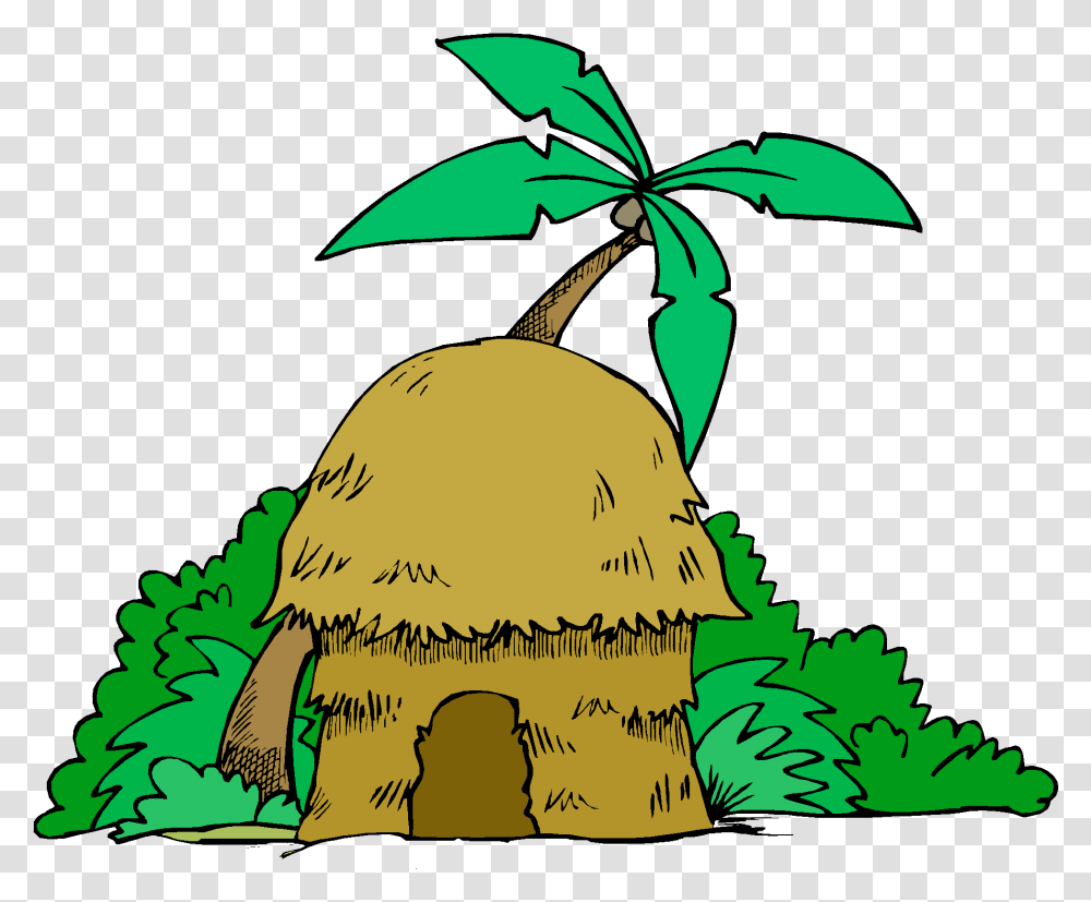 Download Hd Cartoon Jungle Tree Hut Cartoon Clipart Cartoon Village House, Outdoors, Nature, Plant, Food Transparent Png