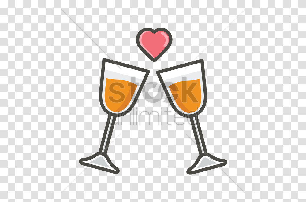 Download Hd Champagne Glasses With Heart Shape Vector Image Champagne Glass, Cocktail, Alcohol, Beverage, Drink Transparent Png