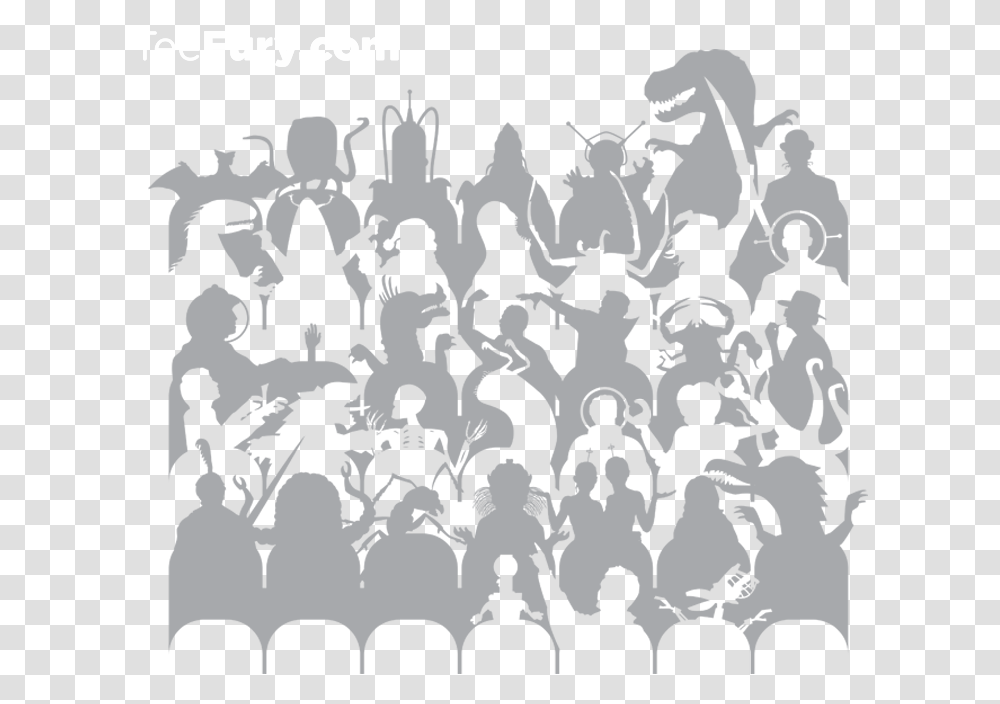 Download Hd Cheering Crowd, Stencil, Person, Human, Rug Transparent Png