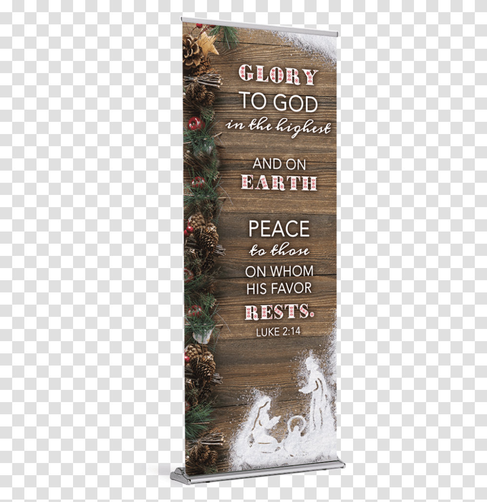 Download Hd Christmas Banner Spruce Christmas Ornament, Plant, Tree, Text, Wood Transparent Png