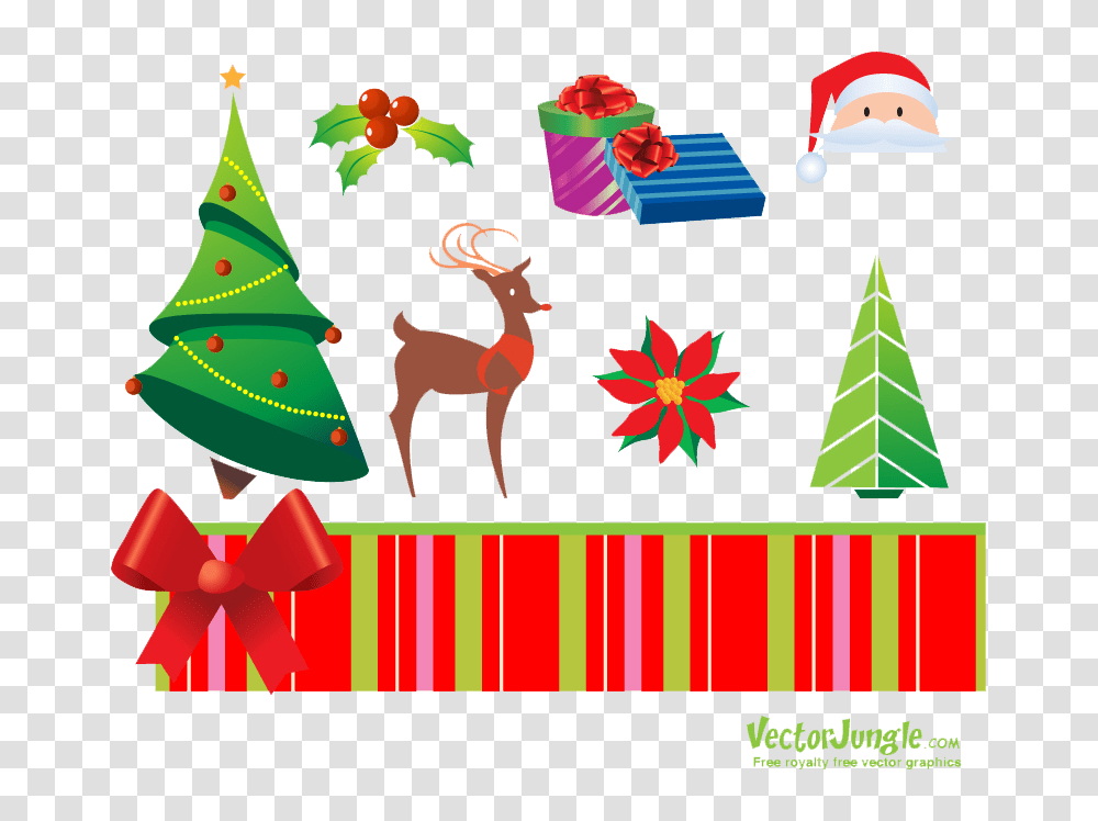Download Hd Christmas Elements Free Royalty Christmas Vectors Royalty Free, Tree, Plant, Ornament, Antelope Transparent Png