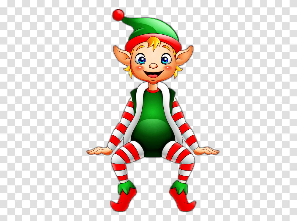 Download Hd Christmas Elf Sitting Image Elf Sitting, Toy, Chair, Furniture, Person Transparent Png