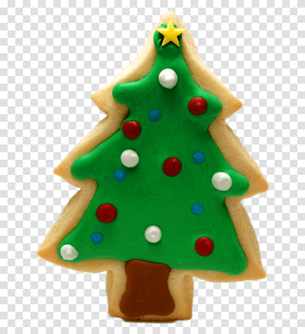 Download Hd Christmas Tree Cartoon Christmas Sugar Cookie Background, Food, Biscuit, Icing, Cream Transparent Png