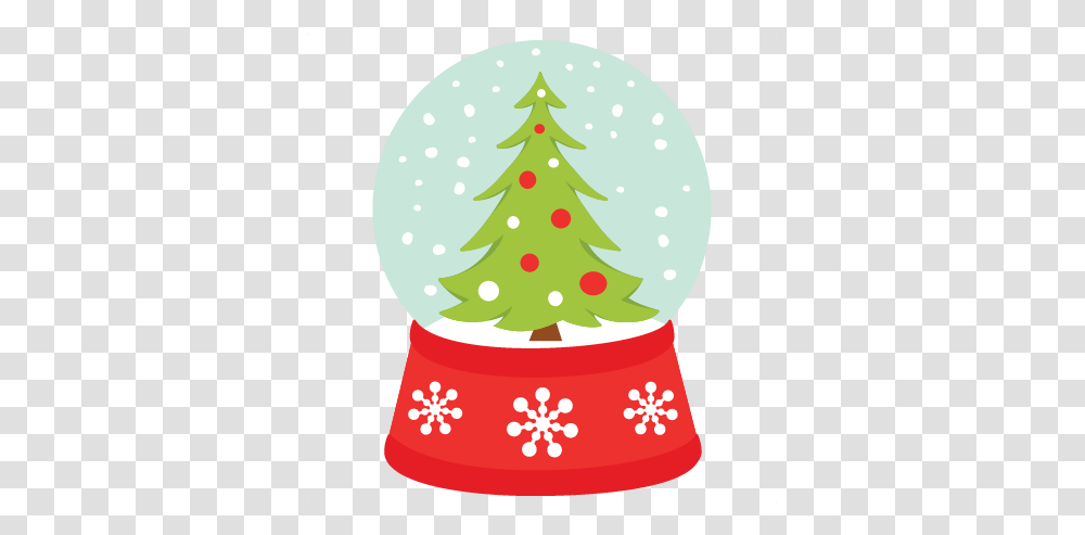 Download Hd Christmas Tree Snow Globe Christmas Snow Globe Clip Art, Plant, Ornament, Fir Transparent Png