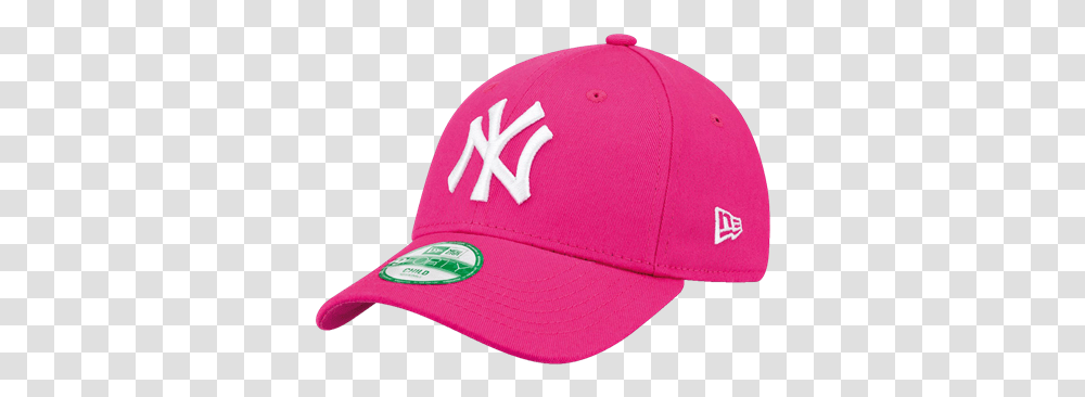 Download Hd Classic Pale Pink Baseball Cap In 100 Cotton New York Cap Red, Clothing, Apparel, Hat Transparent Png