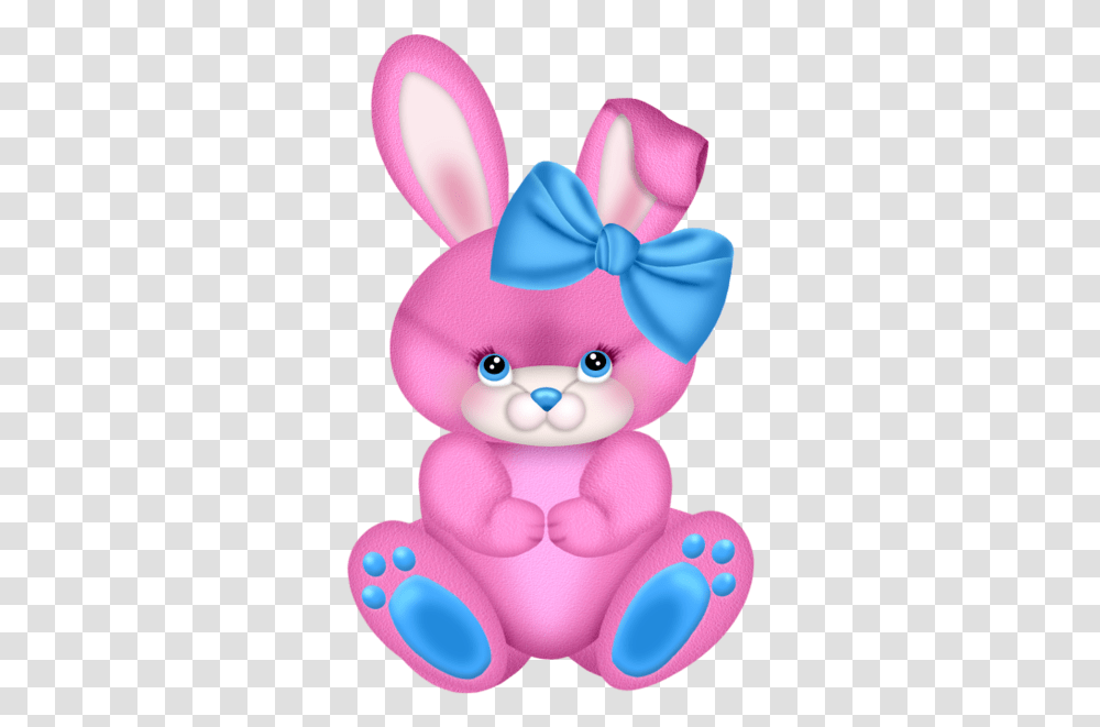 Download Hd Clipart Easter Bunny Clipart Pink Bunny, Toy, Plush, Cushion, Teddy Bear Transparent Png