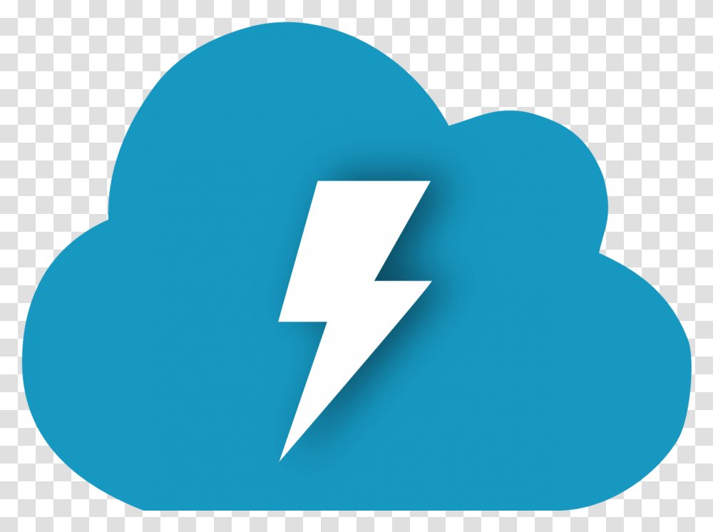 Download Hd Cloud And Lightning Bolt Lightning Salesforce Lightning Icon White, Text, Number, Symbol, Recycling Symbol Transparent Png