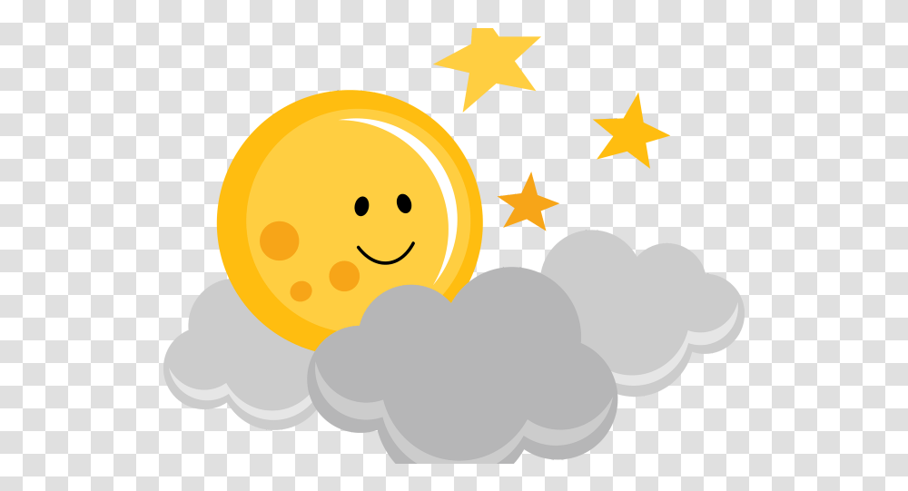Download Hd Cloud Clipart Cute Cute Moon And Stars Clipart Cute Moon Cartoon, Symbol, Star Symbol, Outdoors, Nature Transparent Png